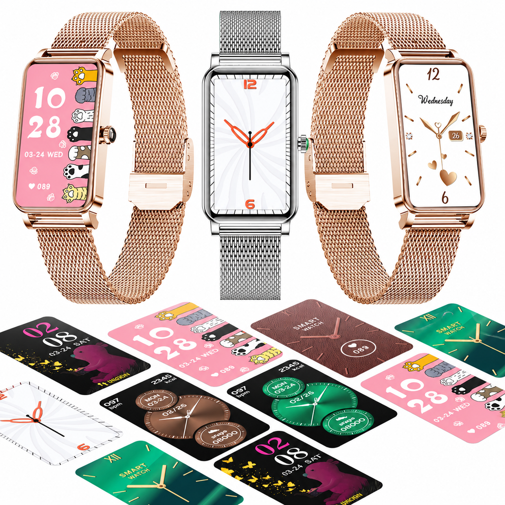 Montre connectée femme avec appels Bluetooth – Écran tactile HD de 1,45 pouce – Étanche IP67 – Jusqu'à 7 jours d'autonomie