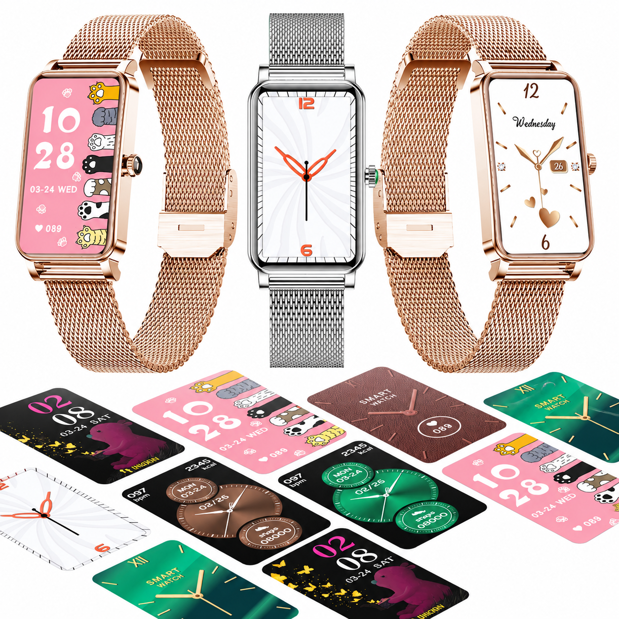 Montre connectée femme avec appels Bluetooth – Écran tactile HD de 1,45 pouce – Étanche IP67 – Jusqu'à 7 jours d'autonomie